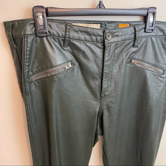 Anthropologie Pilcro and the Letterpress Green Vegan Leather Moto Pants - Picture 9 of 11